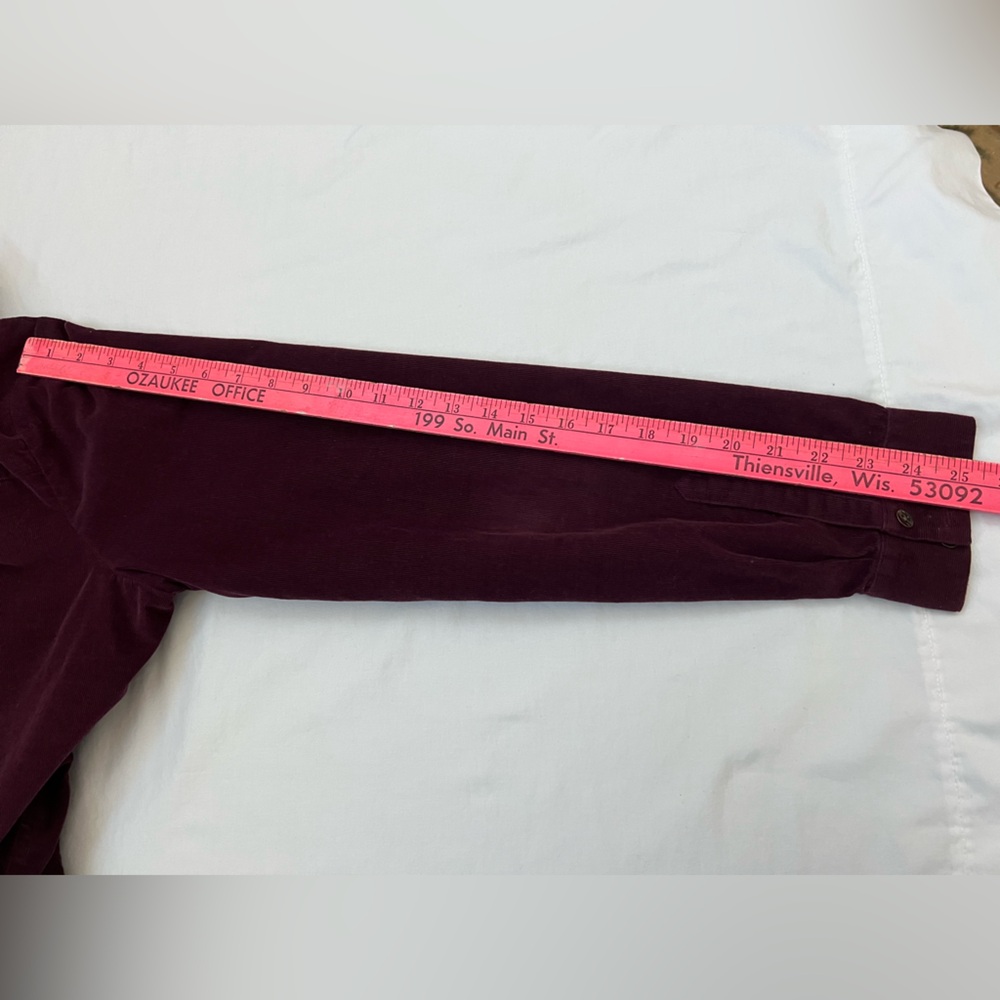 J Jill Corduroy Shirt Tunic Size LARGE TALL Button Front Wine Burgundy - Picture 7 of 15